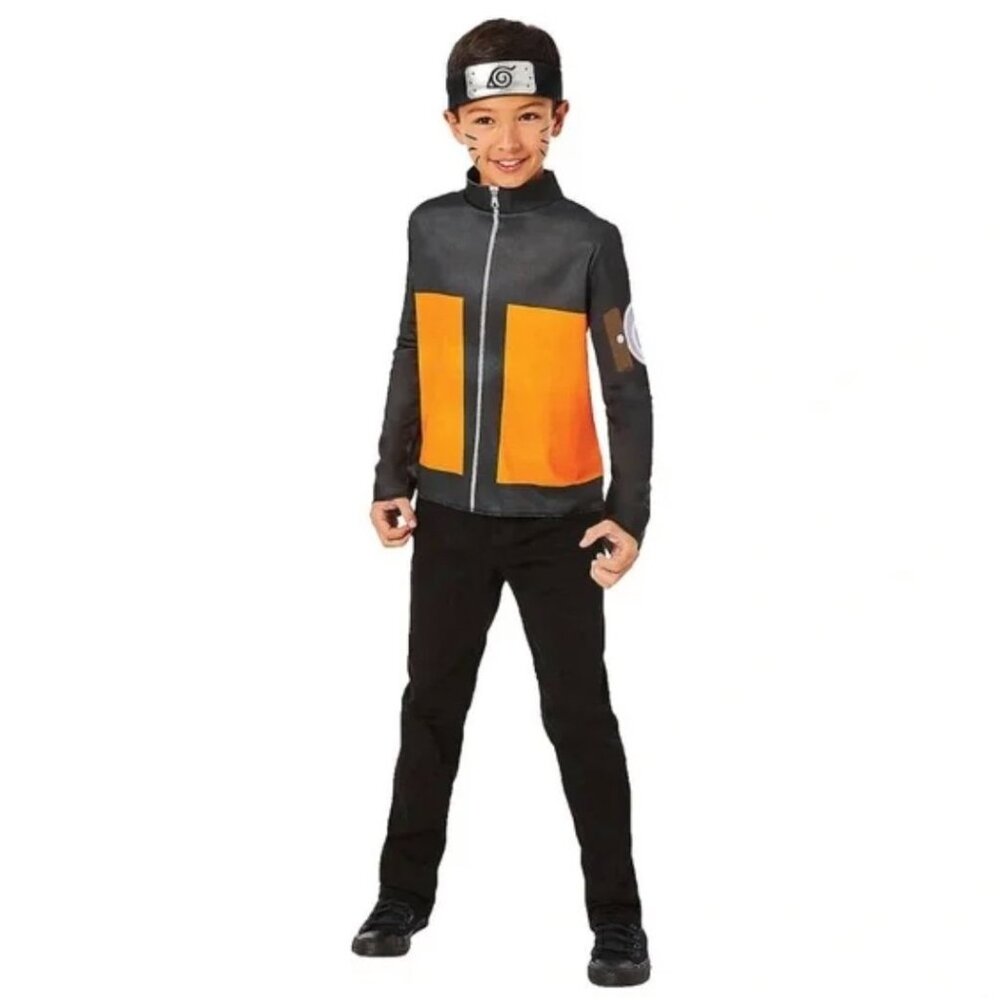Naruto Shippuden Kids' Halloween Costume Apparel Top Kit Black L/XL 10-16